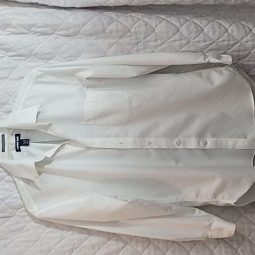 Lands' End No Iron White Oxford Shirt.